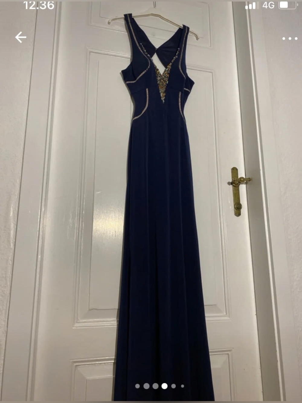 Navy jewel embellished gown